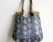 Snake fabric carry all hobo bag with burlap 2013