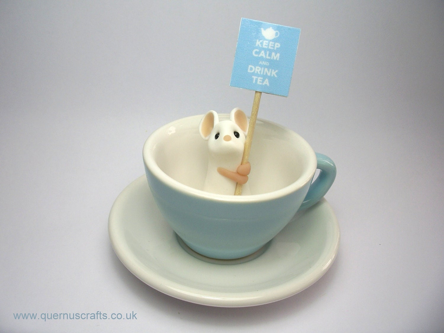 Blue Teacup Mouse - 'Keep Calm and Drink Tea'