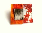 Kimono inspired autumn leaves fiber brooch