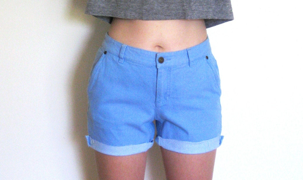 Vintage Jean Shorts, Cutoff, Cornflower Blue Wash Denim by LIZ CLAIBORNE