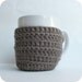 Funny Coffee Mug Cozy tea cup Need Bigger Mug blue brown crochet handmade Jaws cover