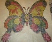 1975 Photo-Lith T Shirt Transfer -Seagram's 7 and 7 UP Glitter Butterfly