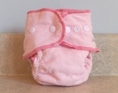 Fitted Large Cloth Diaper - 20 to 30 lbs- Basic Pink- Made to Order