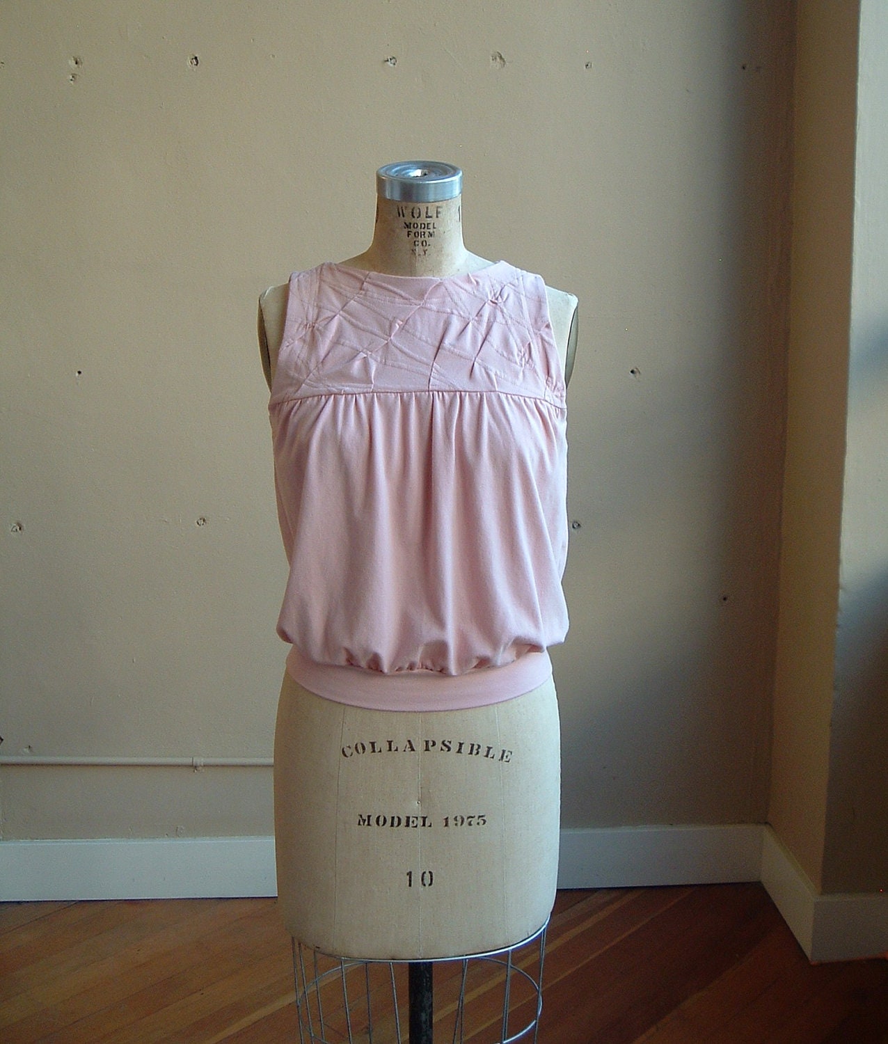 Large, Pale Pink Vest Cotton Jersey, Modern Chic