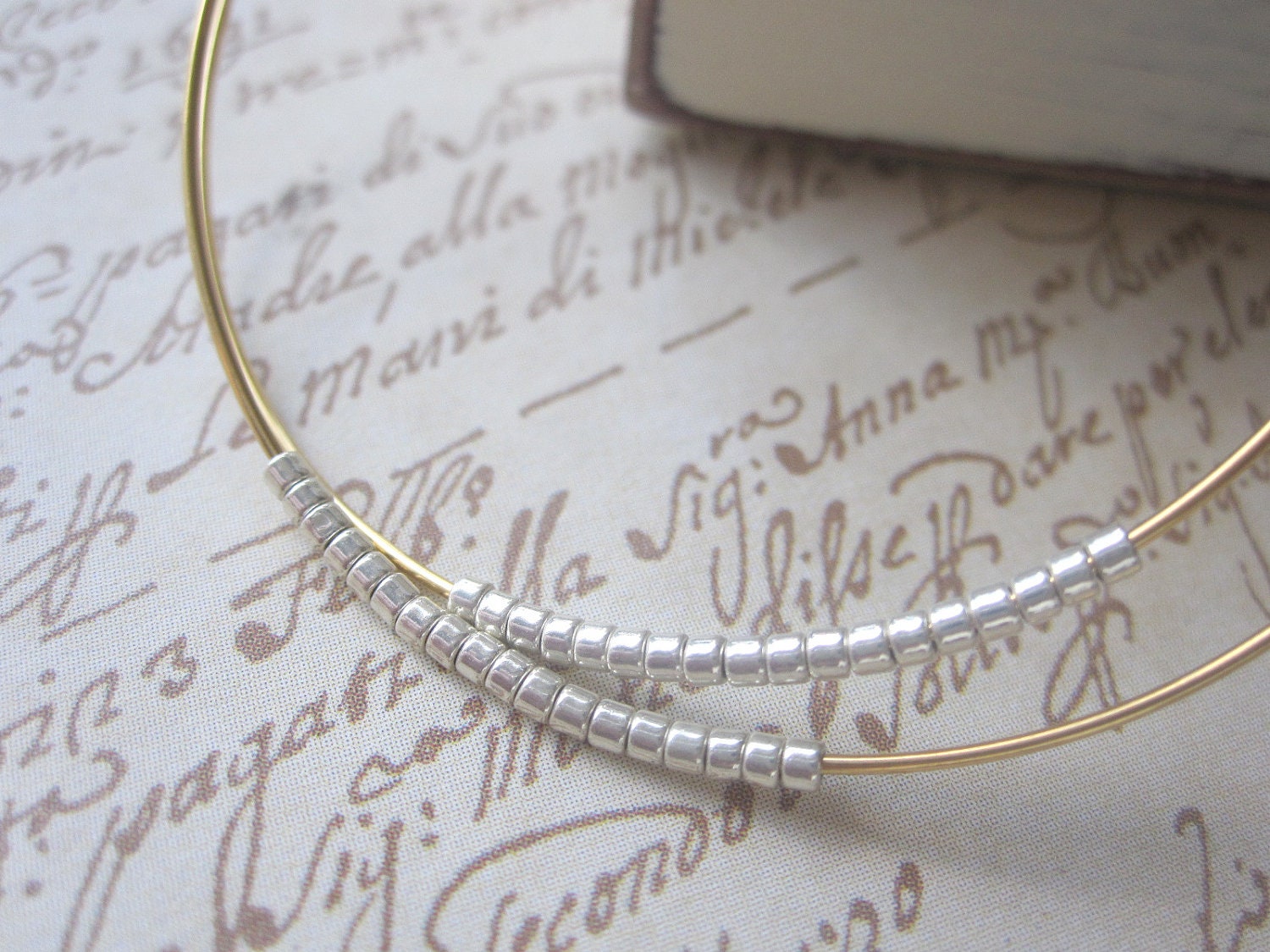 Gold and Silver Seed Bead Hoop Earrings, Large Gold Plated Earrings, Hoop Earrings, Gold Hoops, Also Available in Silver