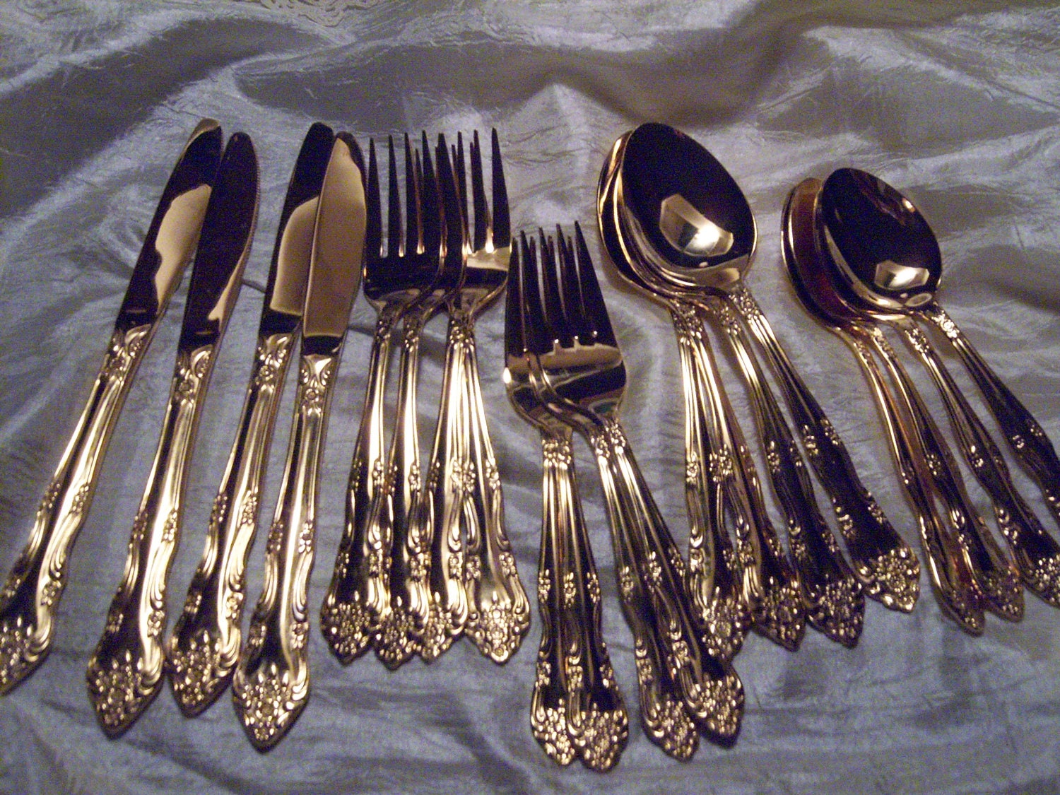 Vintage Gold Tone Rogers Silverware 20 pc set by herbalcottage