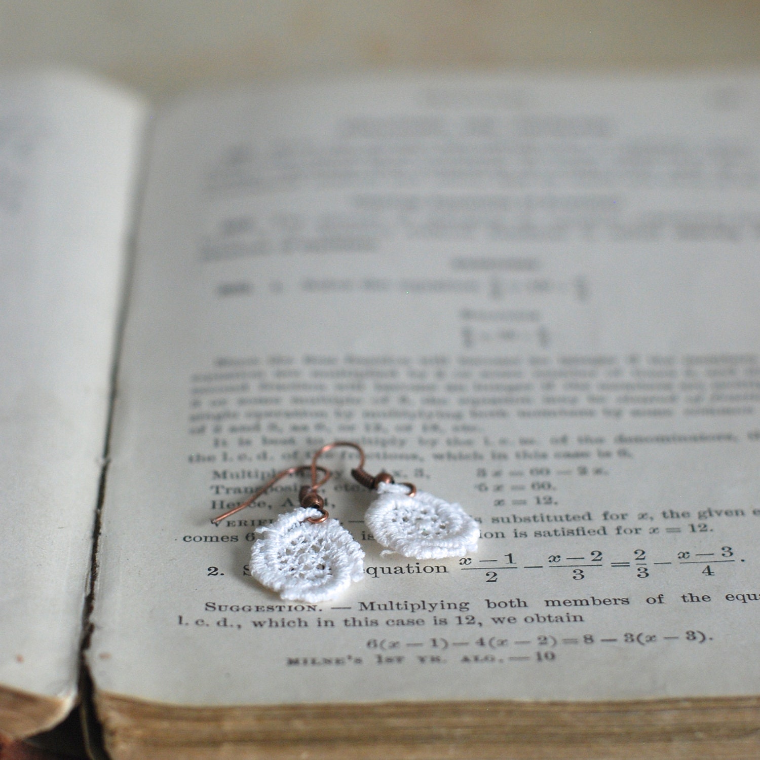 Vintage Doily Earrings Free Shipping