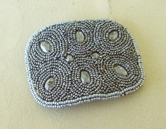 Cut Steel Bead Shoe Clip Buckle French Finding Appliques Rare Sewing Jewelry Supply Assemblage