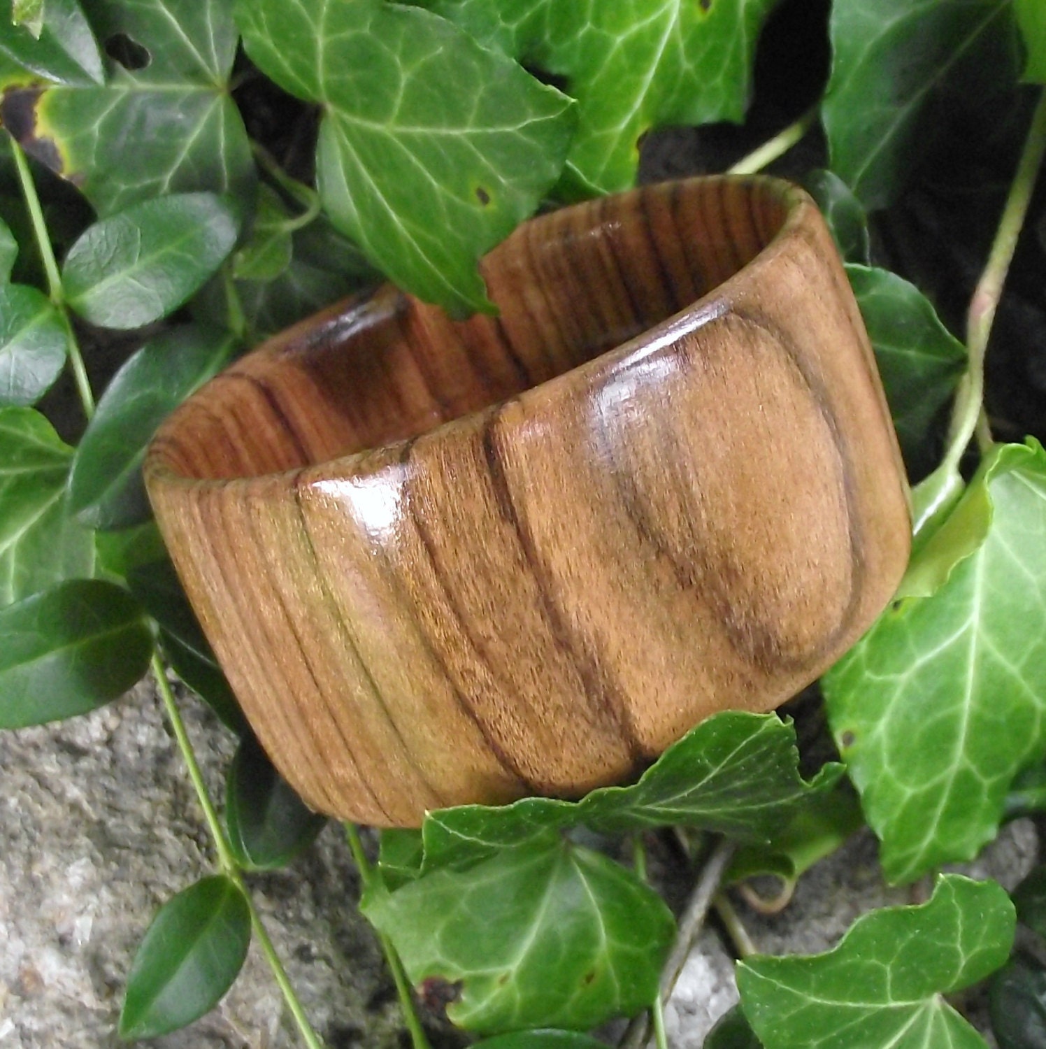 Wide Wood Bangle Bracelet - Wooden Bangle Bracelet (Size M) - Natural Jewelry Gift