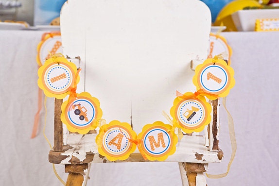 Construction Themed First Birthday Banner - I AM 1 MINI BANNER - Construction 1st Birthday Party Decorations Il_170x135