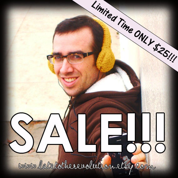 Mustard Crocheted Headphones