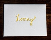Hooray letterpress card - set of six