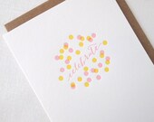 Letterpress Confetti Celebration Greeting Card - Birthday, Anniversary, Graduation or Retirement
