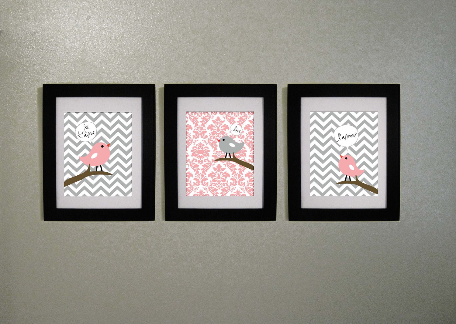 PRINTABLE Set of 3 Love Bird PDF Prints 8x10 Il_170x135
