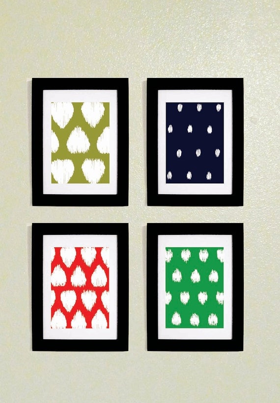 PRINTABLE pdf Set of 4 Ikat Wall Decor Prints Il_570xn