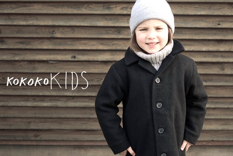 Black Retro Coat for Boys.