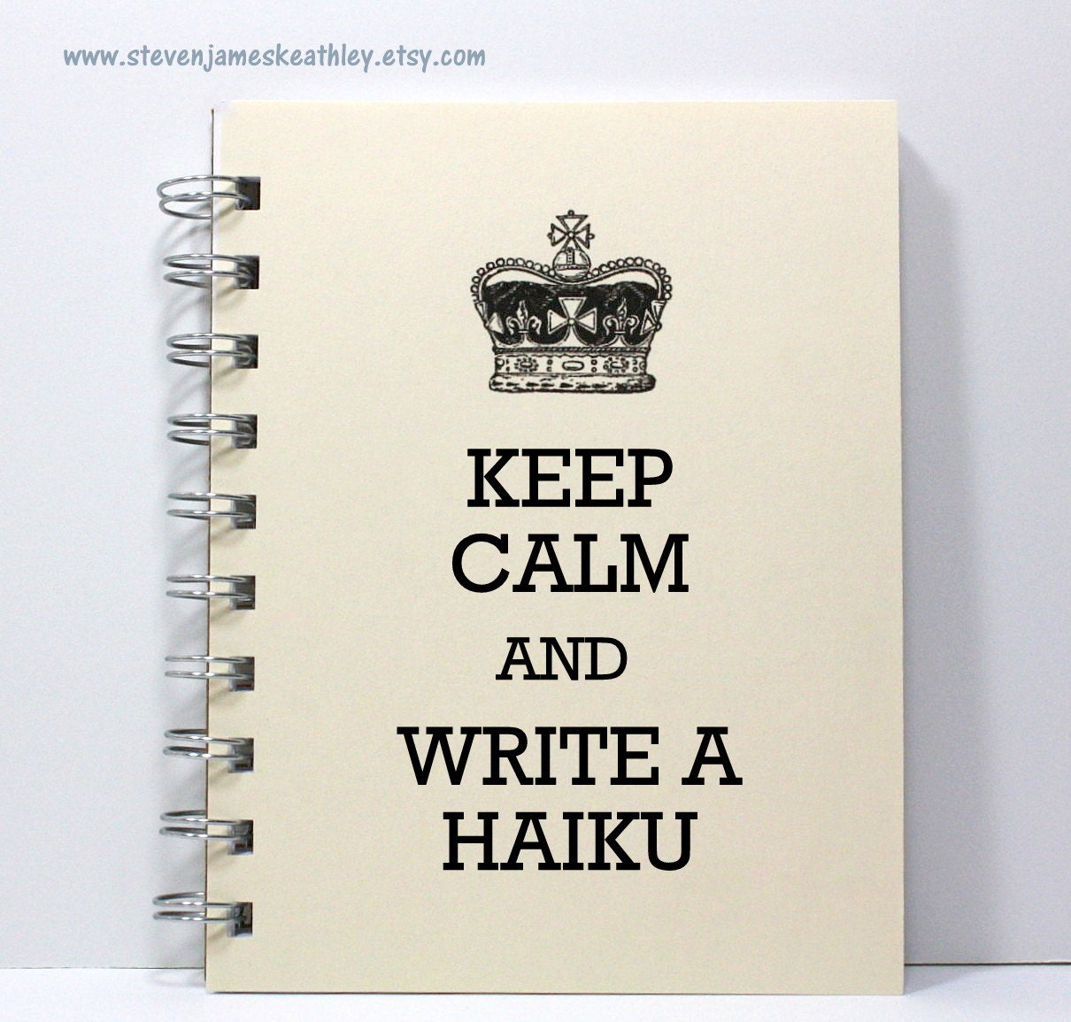 Haiku Poetry Journal Notebook Sketch Book Diary - Keep Calm and Write a Haiku - Ivory