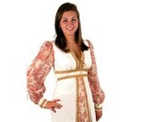 1970s peasant dress, Gunne Sax style dress, 70s boho maxi dress, Renaissance style