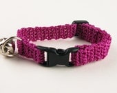 Cat Collar Crochet Raspberry Pink Fuchsia