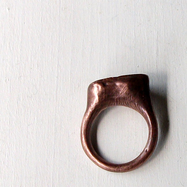 Copper Boulder Opal Ring Stone October Birthstone Natural Raw Patina Artisan