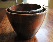 Set of Small Red and Black Bowls