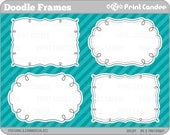 Doodle Frames - BUY 2 GET 2 FREE - Personal and Commercial Use - digital clipart frames clip art cute modern