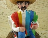 Mexican party man, Mexican Birthday - Sculpture or Cake Topper - Custom Made to Order