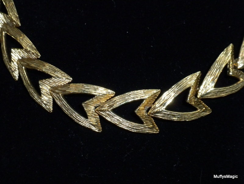 Eisenberg Choker Necklace Textured Gold Tone Metal
