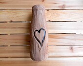 Faux Bois Vase with carved heart / Tree inspired Home Decor / Nature Art / Fake Wood Vase / made to order
