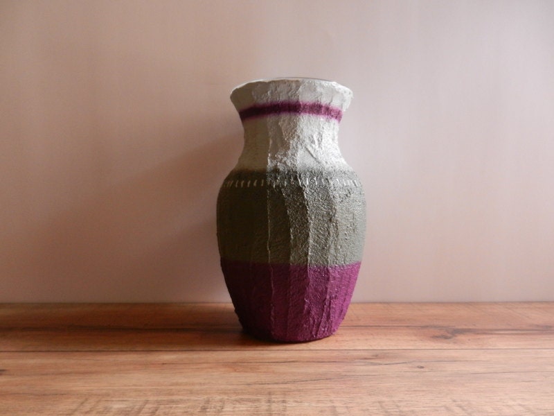 Vase / Purple and Gray Vase / Purple Home Decor / made to order / home and garden