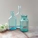 Three Antique Aqua Glass Medicine Drug Bottles