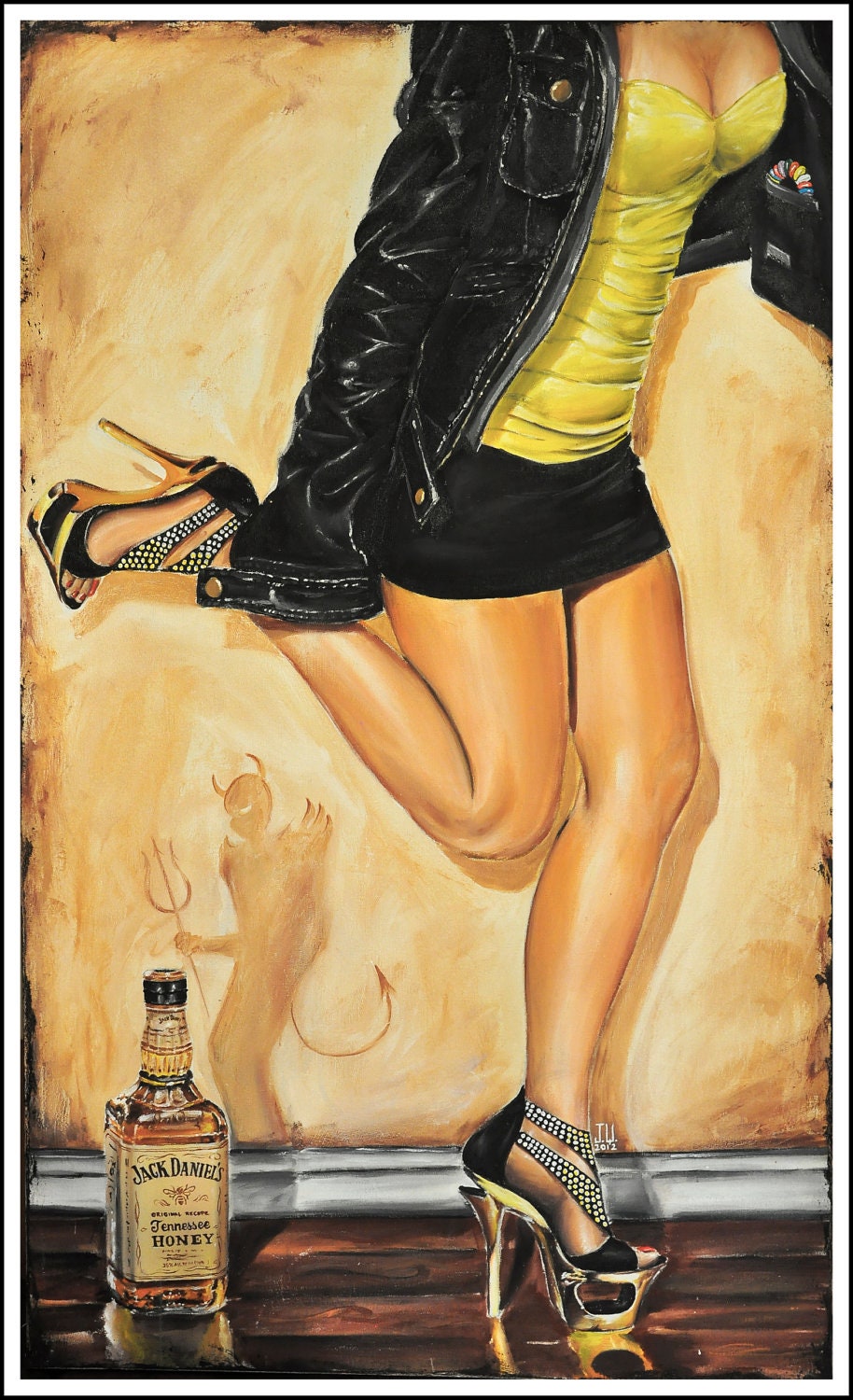 JEREMY WORST Dancing With the Devil Original Artwork Signed Framed Print