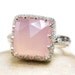 Chalcedony Ring Sterling Silver Natural Pink Stone Rose Cut Hanmade-made to order in your size