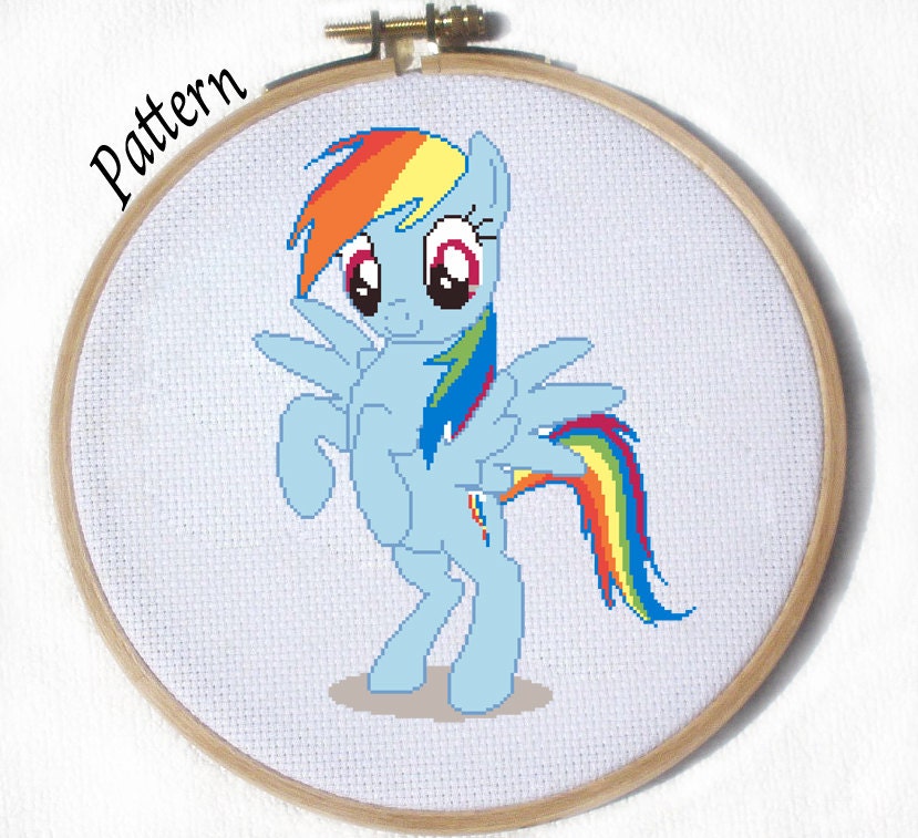 Standing Rainbow dash cross stitch pattern My Little Pony