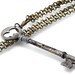 Steampunk Man, Large Vintage Key Necklace - Long Chain Necklace with Brass Clip and Silver Wire Wrap