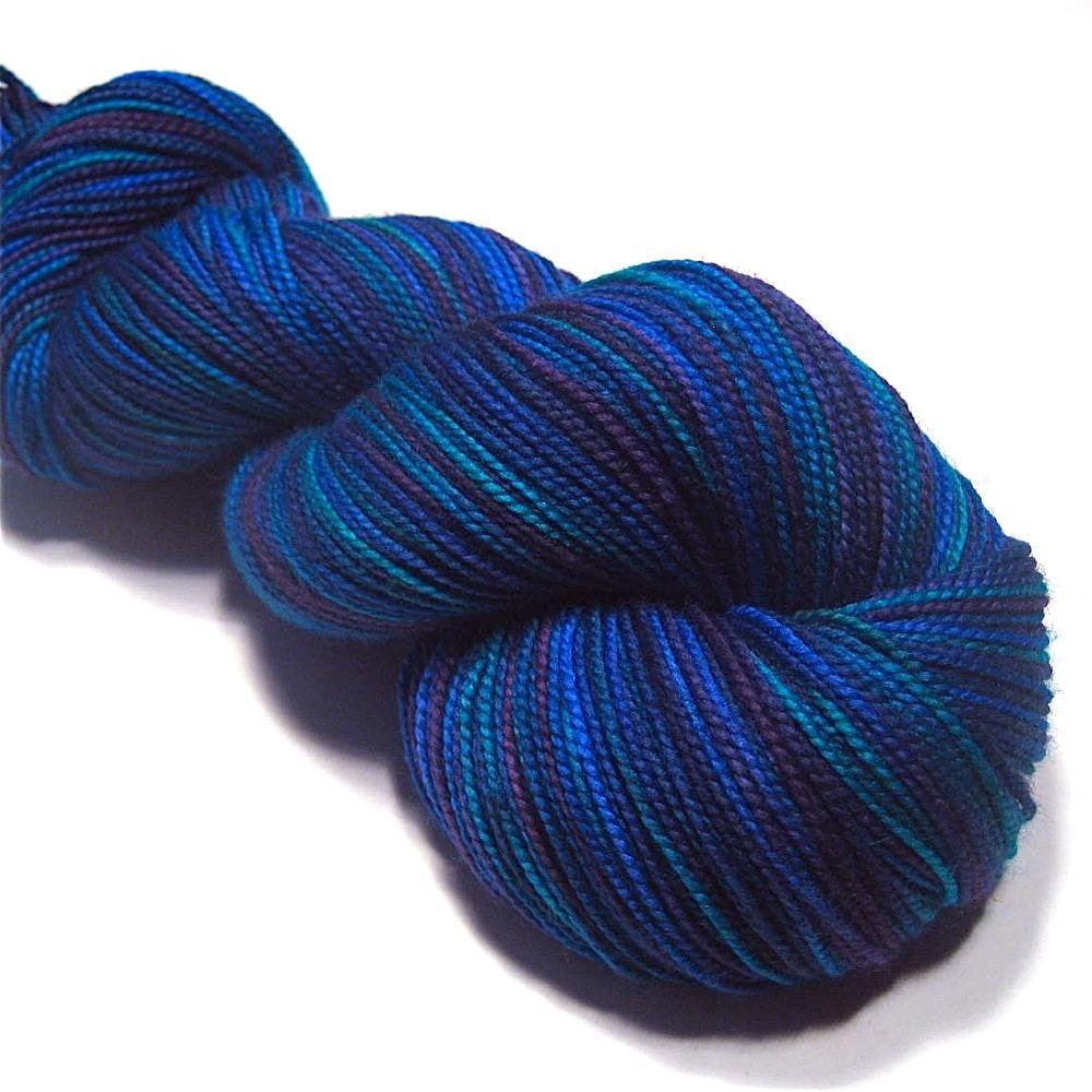 Sock yarn fingering weight hand dyed superwash merino & nylon, Sea Goddess