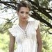 Cotton blouse with hand knitted yoke, Sz S