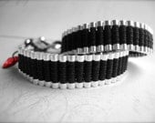 LINK FRIENDSHIP BRACELET - Just Like Links of London Black and Silver As Worn by One Direction - Personalized with Swarovski Crystal Heart
