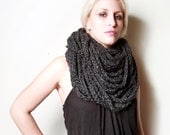 SALE - The Sawmill Infinity Chain Circle Scarf in Charcoal Grey