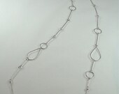 Sterling silver 'Line Drawing'  long necklace