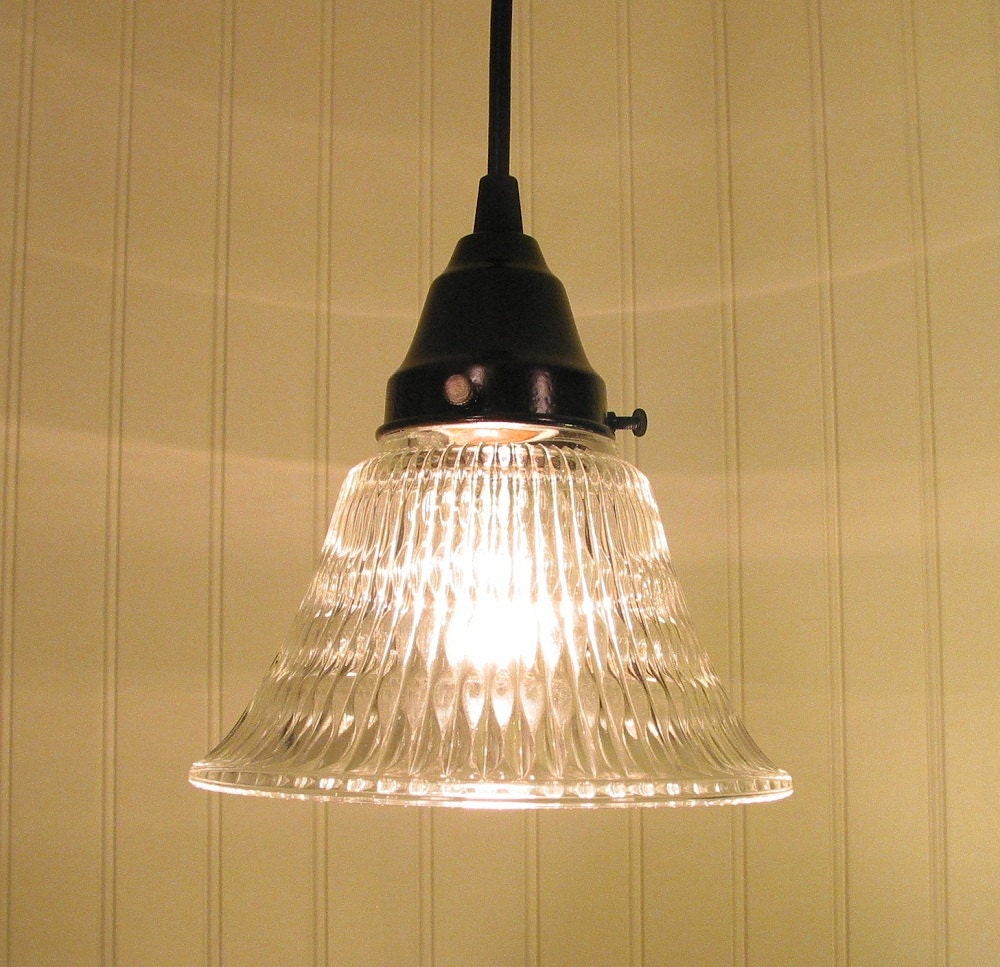 Harrington Belle. Clear Holophane PENDANT Light