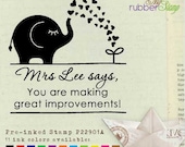 Personalised Children Self Inking Stamp (Elephant): Custom Teacher Stamp, This book belongs to, Good Job, Please sign and return (P22901)
