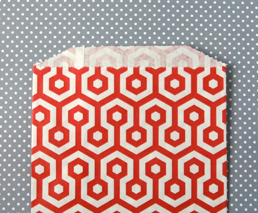 Red Honeycomb Goody Bags / Favor Bags / Treat Bags (20) - 5 x 7.5 inches Il_170x135