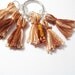 Stitch Markers Variegated Brown Tassels Set with Beaded Row Marker
