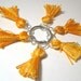 Yellow Variegated Stitch Markers Tassels Set with Beaded Row Marker