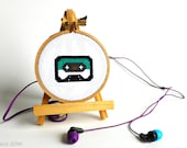 DIY Nerdy Cross-Stitch Kit - Mix Tape -Teal 009- Complete with Geeky Beginner Embroidery Tutorial