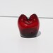 Vintage Mid Century Modern Ruby Red Miniature Blenko Art Glass Pinch Vase