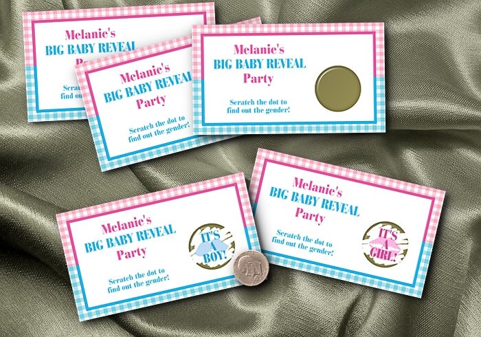 10 Party Scratch Off Cards, Baby Shower, Baby Gender Reveal Cards Il_570xn