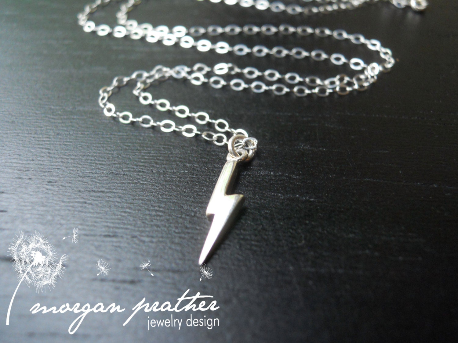 Sterling Silver Lightning Strike Necklace - Dainty Tiny Little Lightning Bolt Charm - Minimalist -  Gift - morganprather