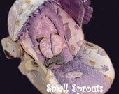 Custom Boutique Hooty Owl Lavender Infant Car Seat Cover 5 piece set
